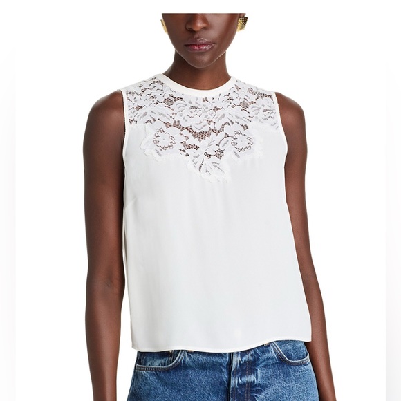 NWT 🔖 Generation Love 💕 Laurie Lace White Combo Top - Women's Size Medium - Picture 1 of 8